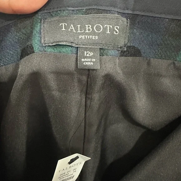 Talbots Wool Plaid Polka Dot Midi Skirt Size: 12P - Picture 5 of 7